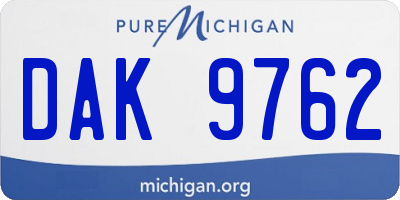 MI license plate DAK9762