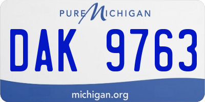 MI license plate DAK9763
