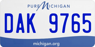 MI license plate DAK9765