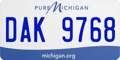 MI license plate DAK9768