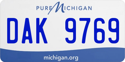 MI license plate DAK9769