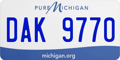 MI license plate DAK9770