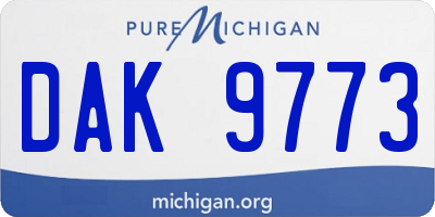 MI license plate DAK9773