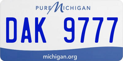 MI license plate DAK9777