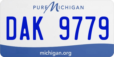 MI license plate DAK9779
