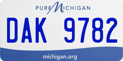 MI license plate DAK9782