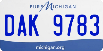 MI license plate DAK9783