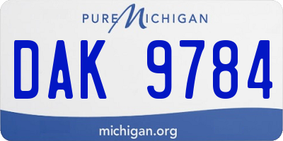 MI license plate DAK9784