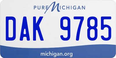MI license plate DAK9785