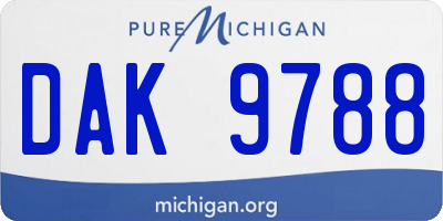 MI license plate DAK9788