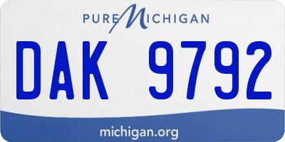 MI license plate DAK9792