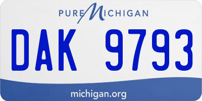 MI license plate DAK9793