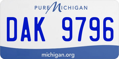 MI license plate DAK9796