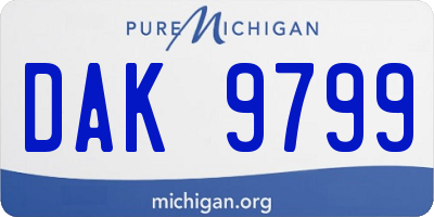 MI license plate DAK9799
