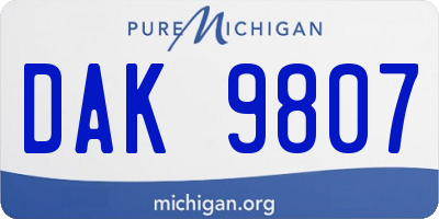 MI license plate DAK9807