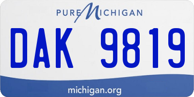MI license plate DAK9819