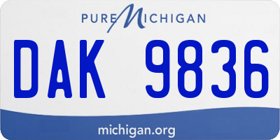 MI license plate DAK9836