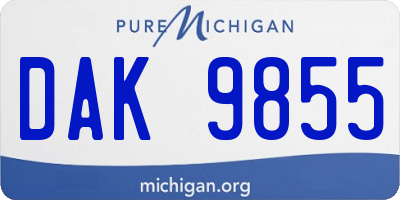 MI license plate DAK9855