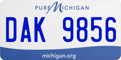 MI license plate DAK9856
