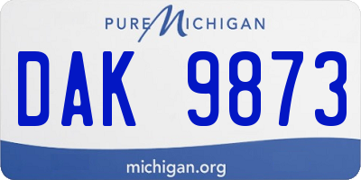 MI license plate DAK9873