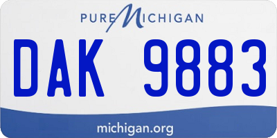 MI license plate DAK9883