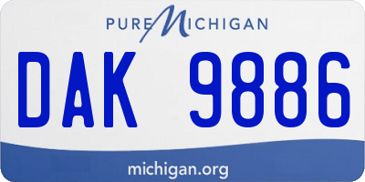 MI license plate DAK9886