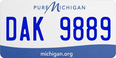 MI license plate DAK9889