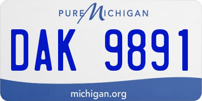 MI license plate DAK9891
