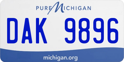 MI license plate DAK9896