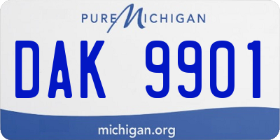 MI license plate DAK9901