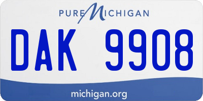 MI license plate DAK9908