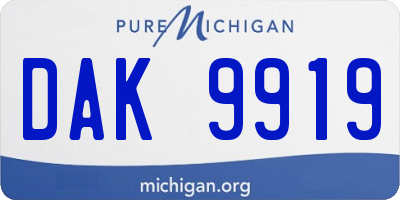 MI license plate DAK9919