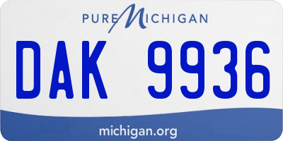 MI license plate DAK9936