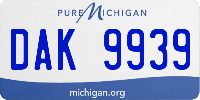 MI license plate DAK9939