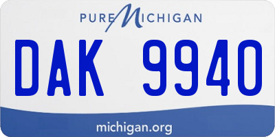 MI license plate DAK9940