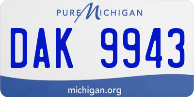MI license plate DAK9943