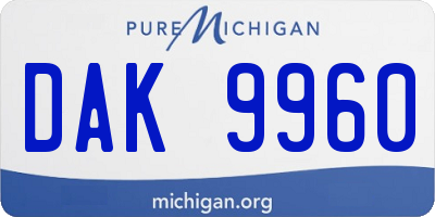 MI license plate DAK9960