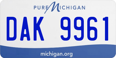 MI license plate DAK9961