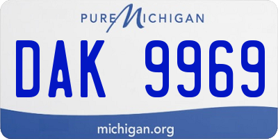 MI license plate DAK9969