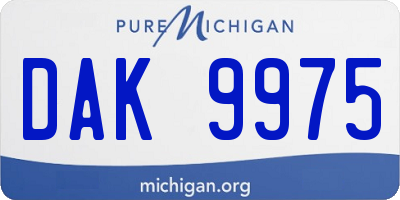 MI license plate DAK9975