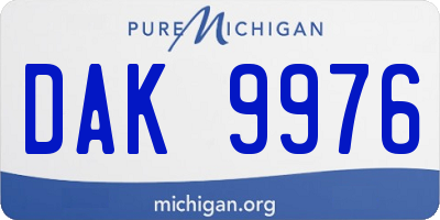 MI license plate DAK9976