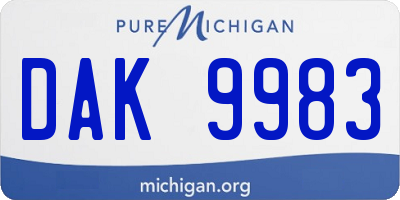 MI license plate DAK9983
