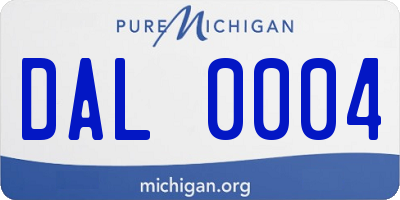 MI license plate DAL0004
