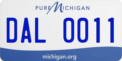 MI license plate DAL0011