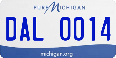MI license plate DAL0014