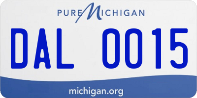 MI license plate DAL0015