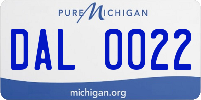 MI license plate DAL0022