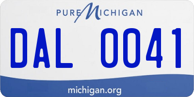 MI license plate DAL0041