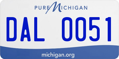 MI license plate DAL0051