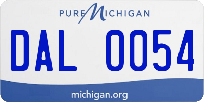 MI license plate DAL0054